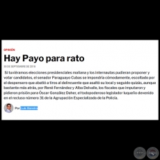 HAY PAYO PARA RATO - Por LUIS BAREIRO - Domingo, 30 de Septiembre de 2018